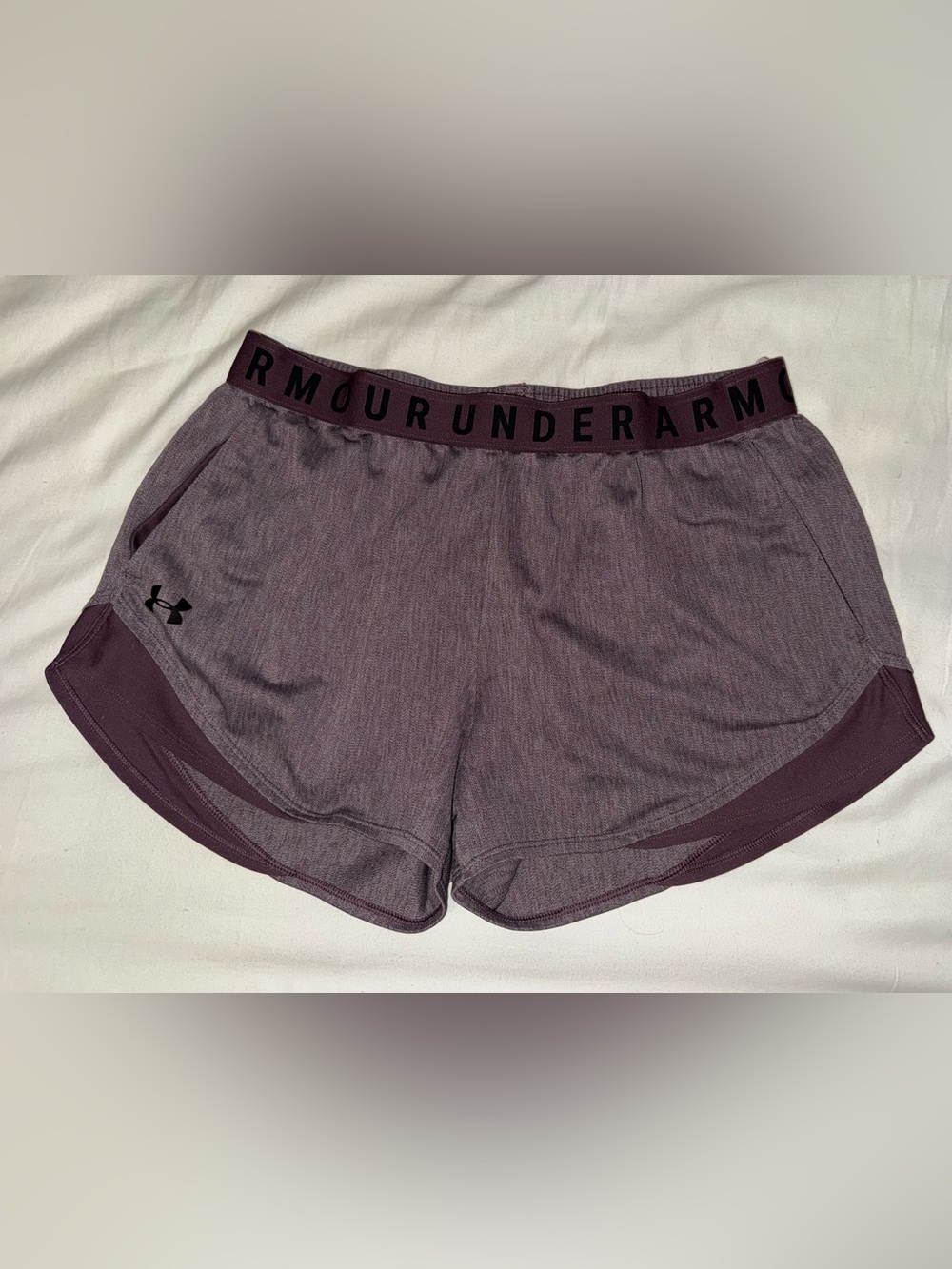 Under Armour Plum Heather Athletic Shorts with Branded Waistband